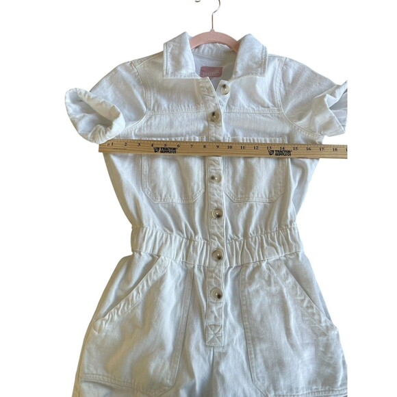Show Me Your MuMu White Denim 100% Cotton Cannon Romper Size XS Extra Small - Picture 9 of 15